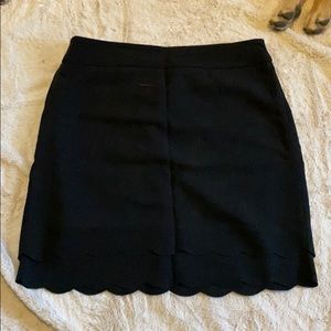 Black Scallop Trimmed Skirt